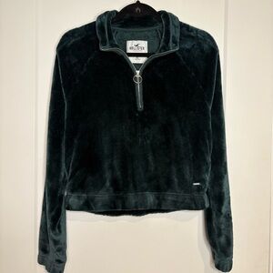 Hollister Dark Green Fleece Half-Zip
